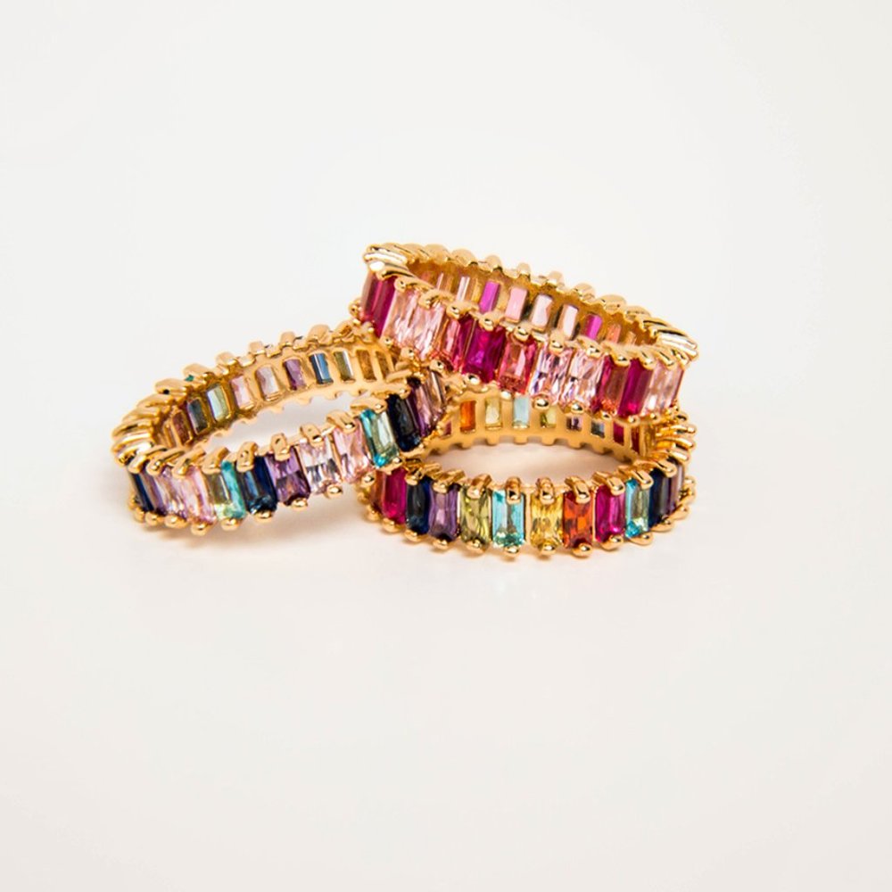✅NEW! HIGH ZIRCONIA RAINBOW RINGS